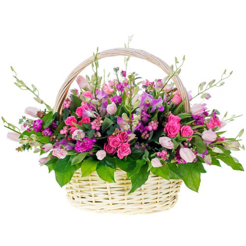 Цветочная композиция в корзине «Элегантность»