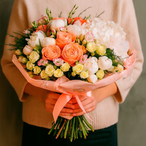 Букет из свежих цветов «Нежные грёзы»