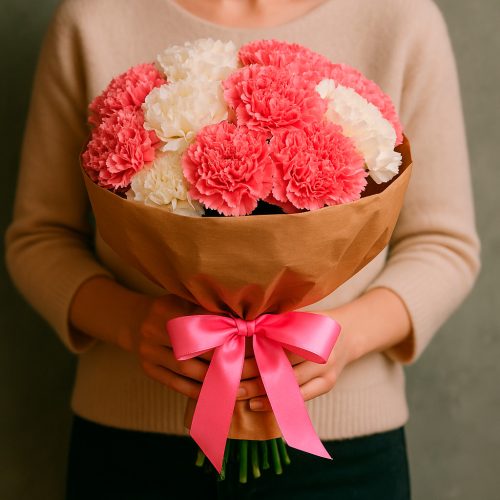 Букет из свежих цветов «Розовая мечта»
