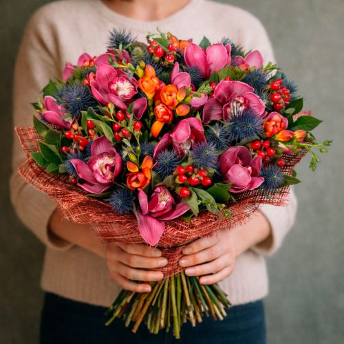 Флористический букет «Закатные грёзы»