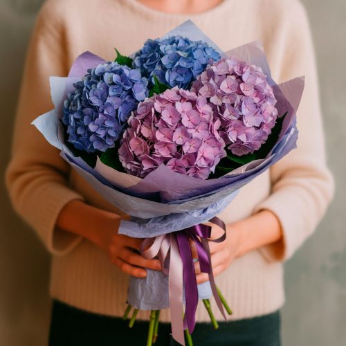 Монобукет «Фиолетовая гортензия»