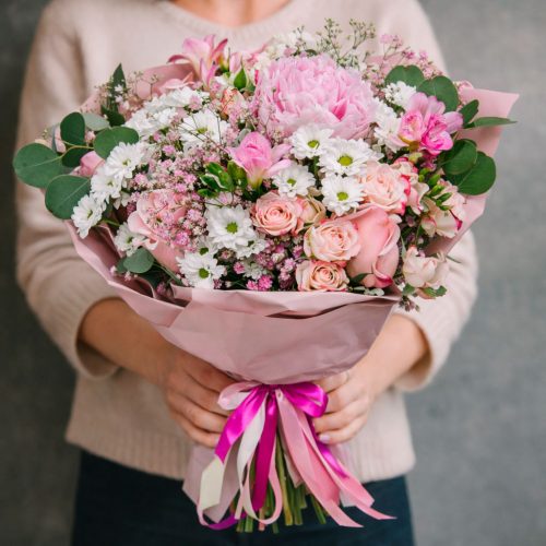 Цветочный букет «Розовая фантазия»
